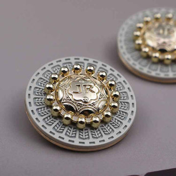25mm Round Vintage British Gold White Black Metal Shank Buttons 10pcs