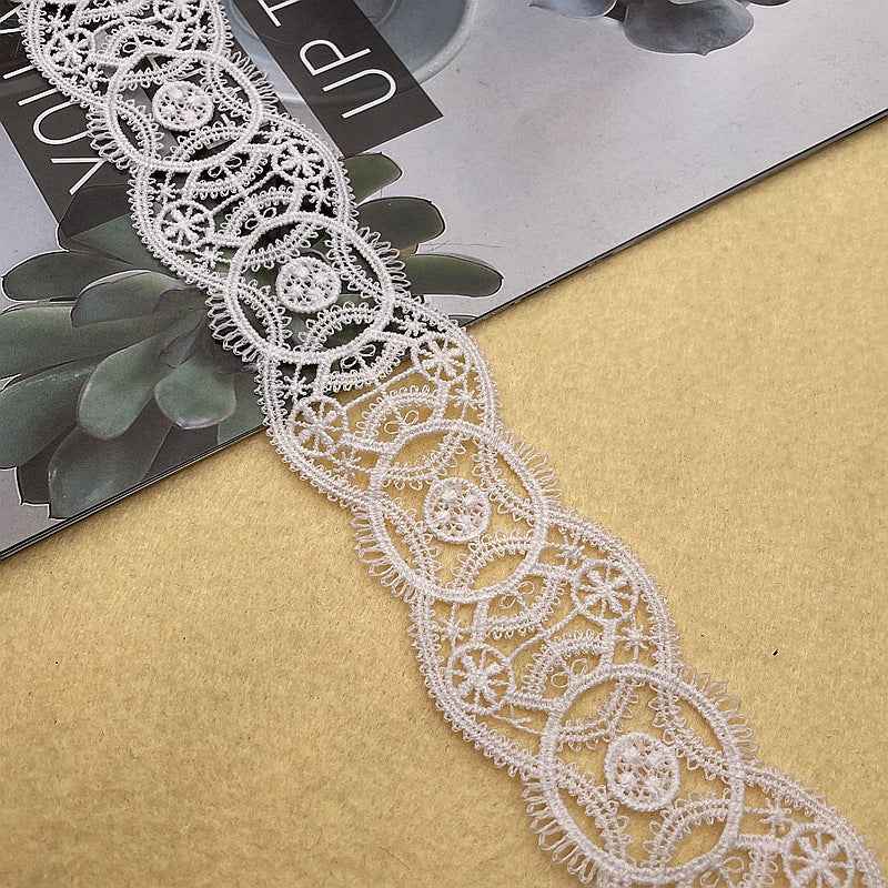 4.5cm Black White Milk Fiber Double-Side Wave Lace Trim – 10 Yards