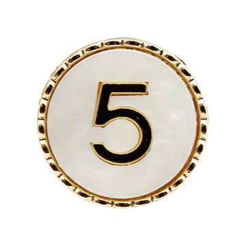 18mm Gold-Trimmed Number 5 Resin Metal Shank Buttons 20pcs