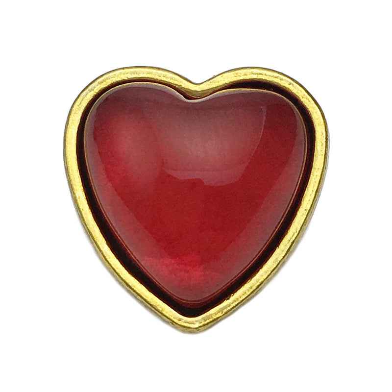 15mm Vintage Red/Purple/Green/Blue/Yellow Metal Heart Buttons 20pcs