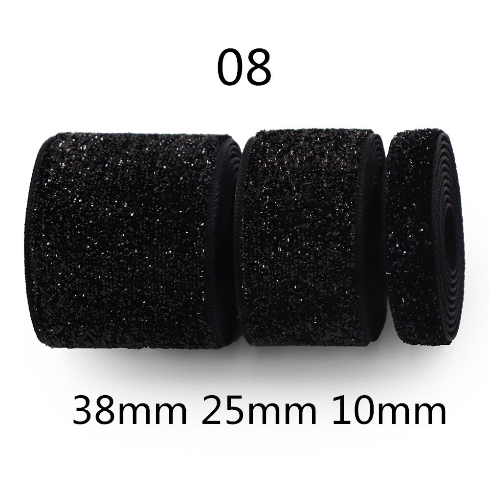 10/25/38mm Gradient Chenille Bånd med Glimmer 3 Størrelses Pakke