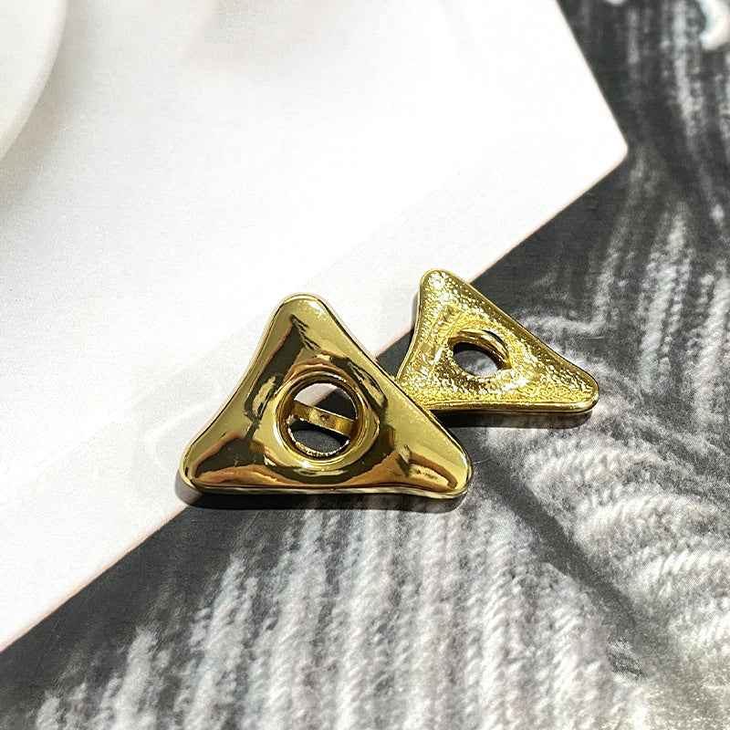 Vintage Irregular Triangle Metal Coat Trench Decorative Buttons 48pcs