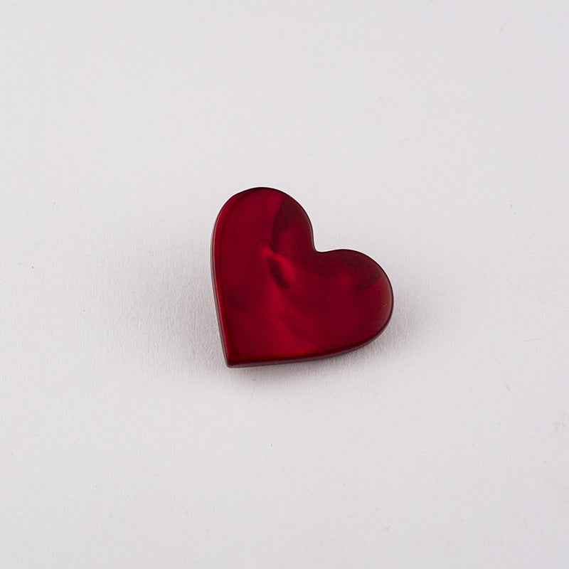 17mm 23mm Classic Black White Flat Heart Buttons with Metal Shank 30pcs