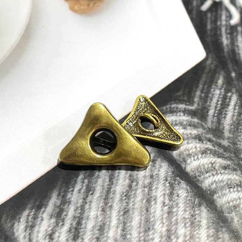 Vintage Irregular Triangle Metal Coat Trench Decorative Buttons 48pcs