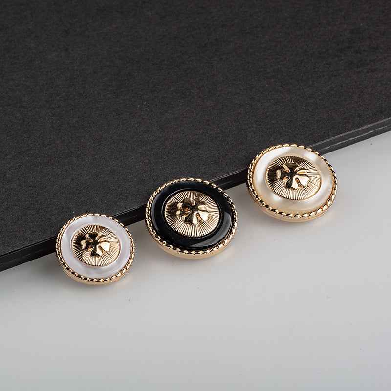 Lucky Four-Leaf Clover Resin Metal Shank Buttons for Women's Blazers 30pcs