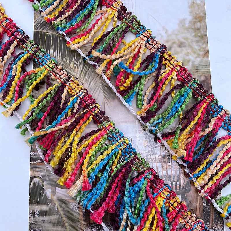 5.5CM Tassel Fringe Trim 25 Yards Colorful Ribbon for Home Decor DIY
