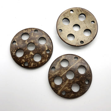 44mm Pyöreä 9-Reikäinen Kookospähkinä Luova Koristepainike 20kpl