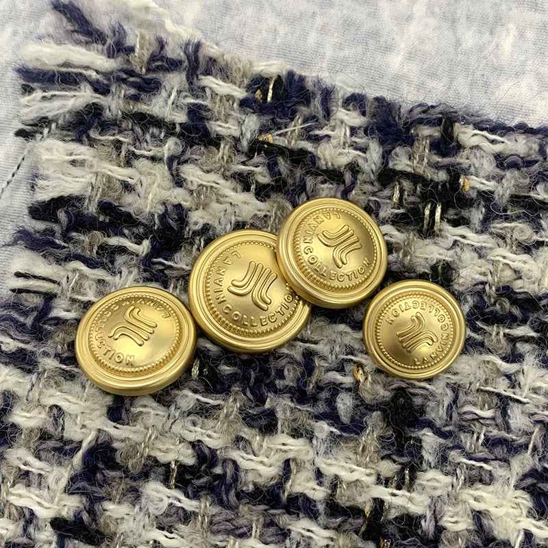 Vintage Frosted Gold & Frosted Silver Round Metal Shank Buttons 48PCS