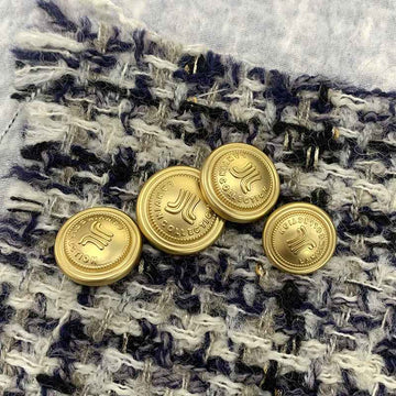 Vintage Frosted Gold & Frosted Silver Round Metal Shank Buttons 48PCS