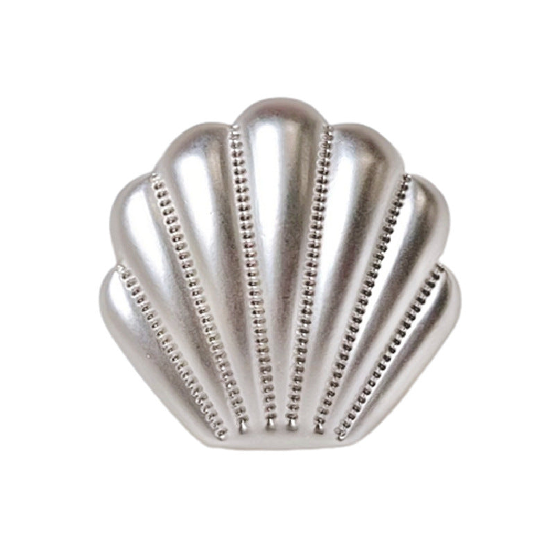 Butoane cu tijă metalică stil cochilie argintiu auriu mat francez 18/23mm, 12 bucăți