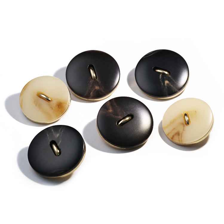 18mm/23mm/25mm Round Resin Buttons with Gold Alloy Shank 20pcs