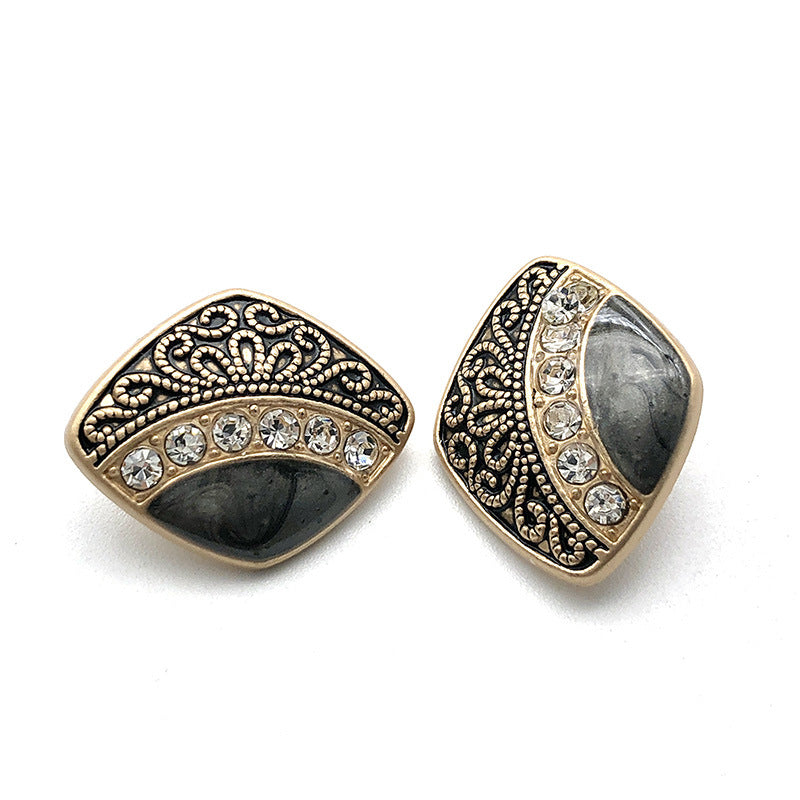 Buton exotic cu tija metalică, perlat și incrustat cu diamante, 10 bucăți