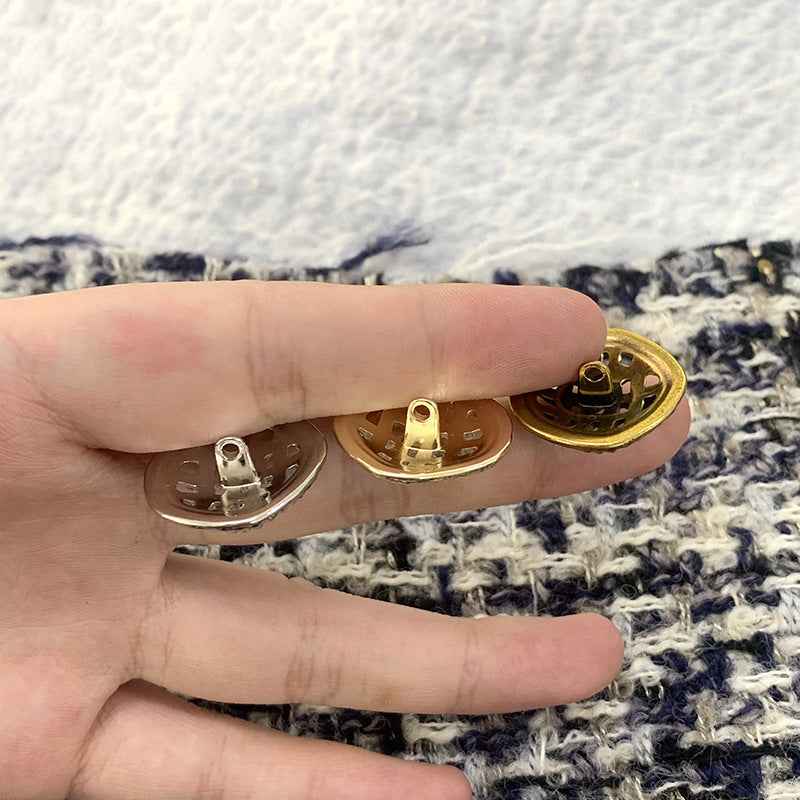 Vintage Hollow Mesh Metal Shank Buttons - Gold/Silver/Bronze 48pcs