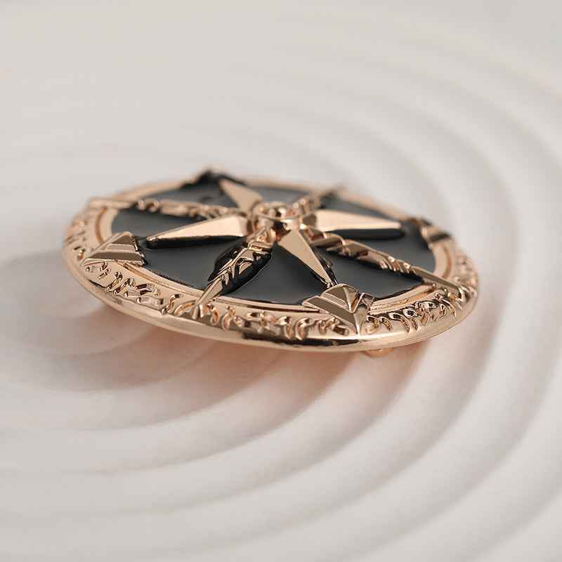 Vintage Star Brooch 35mm Eight-Pointed Metal Pins 3pcs for Suits Blazers
