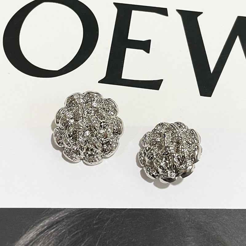 Golden Silver Spiral Flower Metal Shank Buttons for Cardigans 48pcs