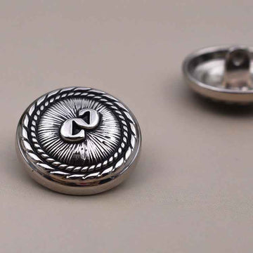 15/18/23mm Vintage "S" Monogram Metal Shank Buttons 30 Pack