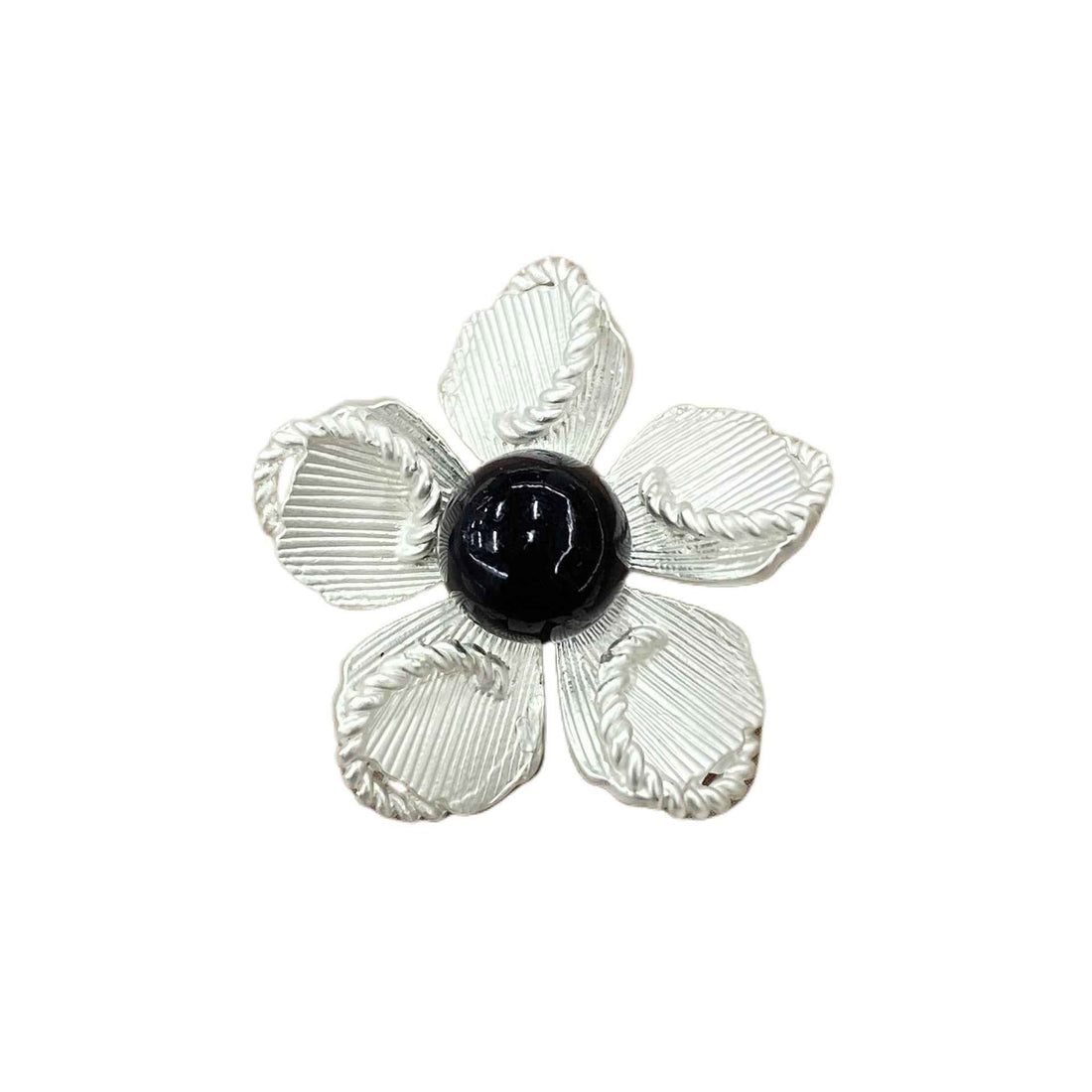 30mm 3D Flower Pearl-Like Metal Shank Buttons 10pcs