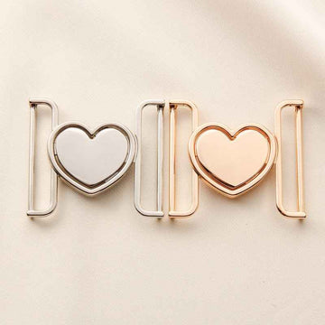 30/40mm Heart-Shaped Belt Buckles - Romantic Metal Clasps 20pcs