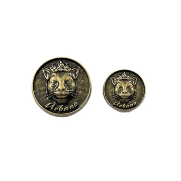 18mm/25mm bronasta krona mačja glava gumbi iz trdnega kovinskega šivanja 50 kosov