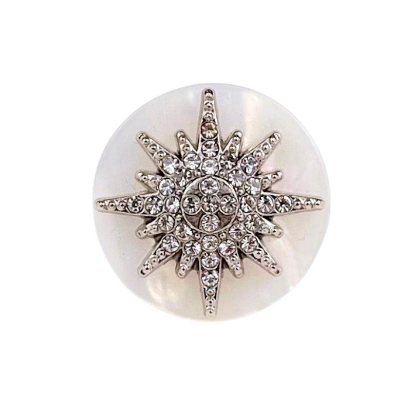 18-25MM Runde Snefnug Diamant Harpiks Metal Skaft Knapper 20stk