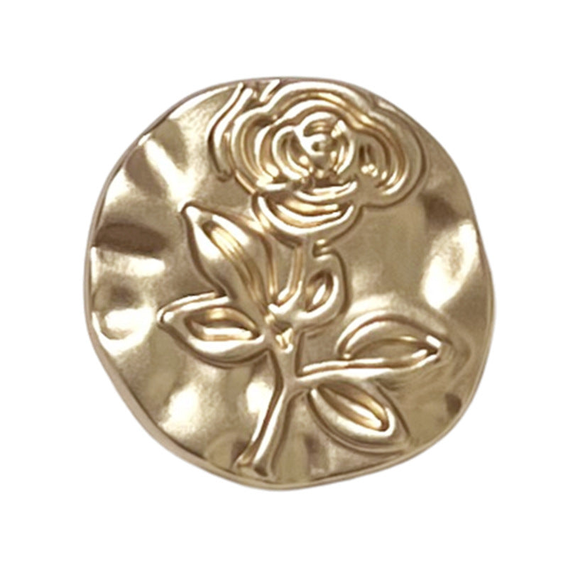 15/20MM Runde Guld Sølv Prægede Rose Metal Skaft Knapper 20stk
