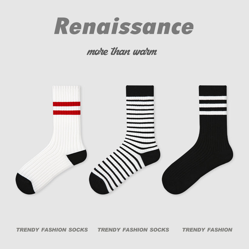 Color-Block Stripe & Polka Dot Princess Socks for Women 3 Pack