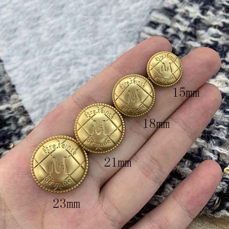 M-Letter Circle Metal Hand-Sewn Buttons 48pcs (15mm/18mm/21mm/23mm)