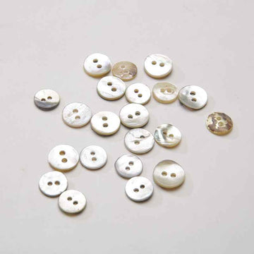 2-Hole Round Mother-of-Pearl Shell Buttons for Blouses, Sweaters 100 Pack