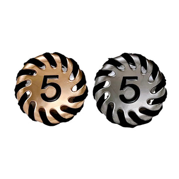 18/23mm Svart Ullkant Nummer 5 Metallknapp 10st