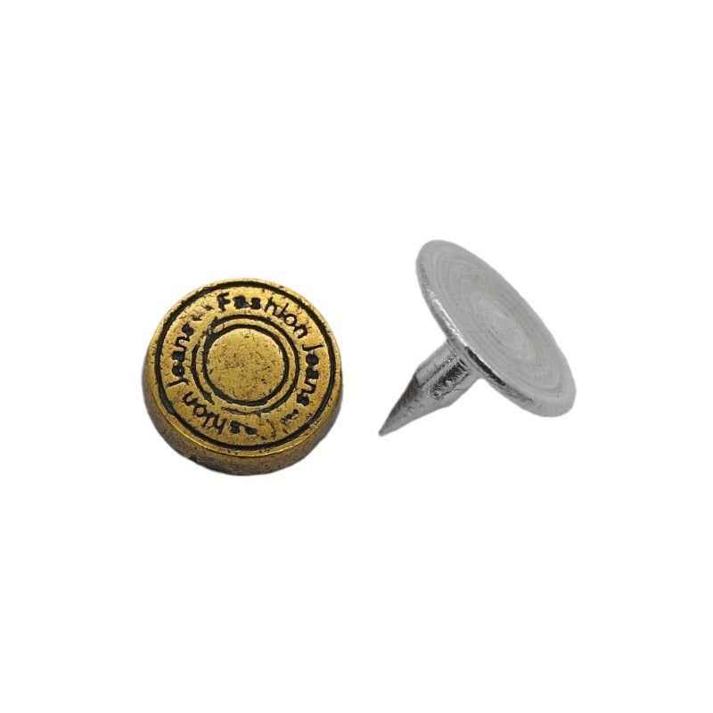 Retro Denim Studs 8mm Metal Rivets (4 Colors,100pcs) for DIY Belts,Jeans