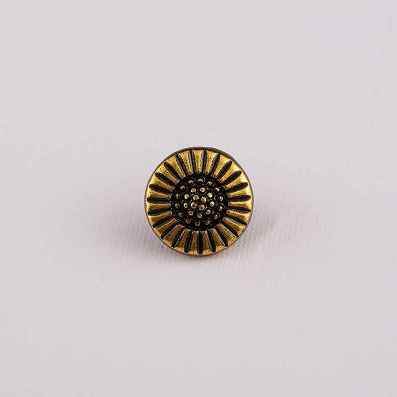 10mm Chinese Style Antique Bronze Zinc Alloy Shirt Buttons - 70pcs