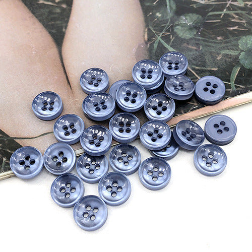 11.5mm modré kulaté čtyřdírkové knoflíky na košile pro muže a ženy 100 ks