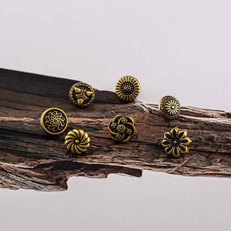 10mm Chinese Style Antique Bronze Zinc Alloy Shirt Buttons - 70pcs