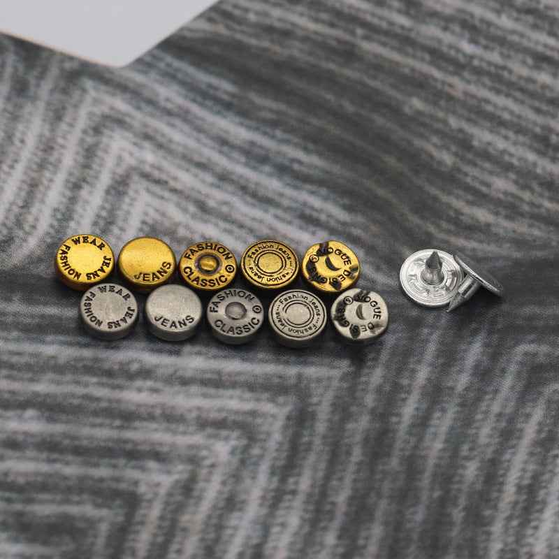 Retro Denim Studs 8mm Metal Rivets (4 Colors,100pcs) for DIY Belts,Jeans