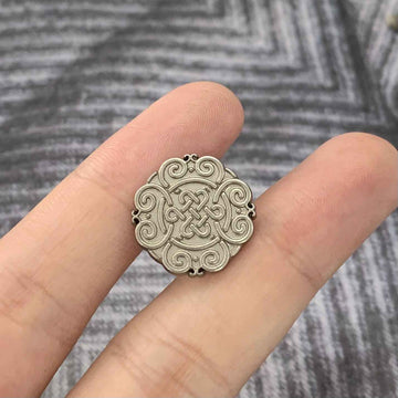 Frosted Gold/Silver Chinese Knot Motif Metal Buttons 50 Pack