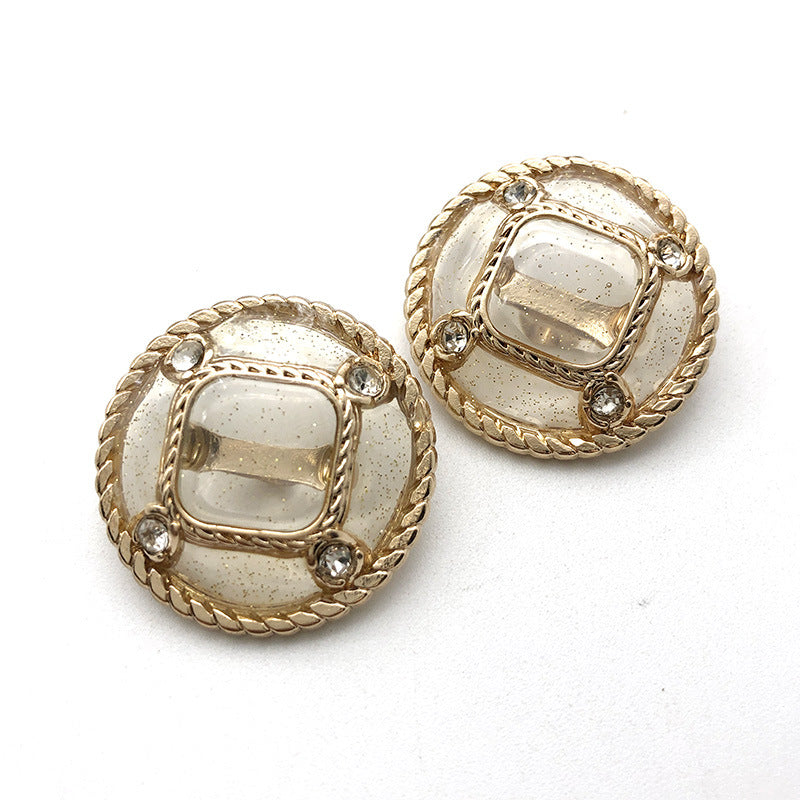 18-27mm Runde Metal Gennemsigtige Diamant Kvinders Frakke Knapper 10stk