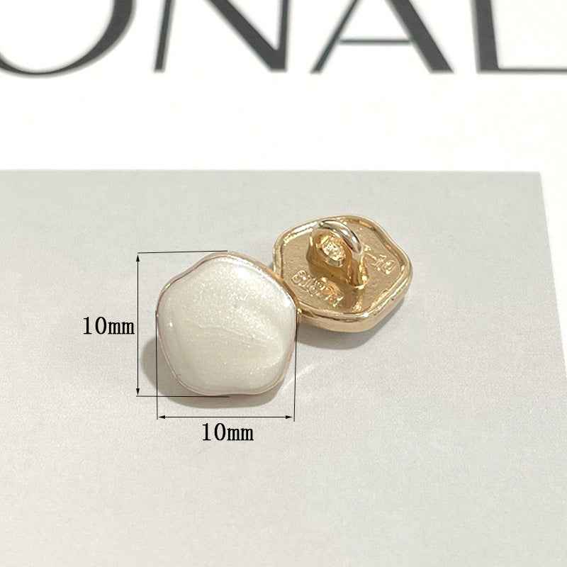 Pearl Black/White Metal Shank Buttons 10mm for Shirts Blouses Sheer Dresses