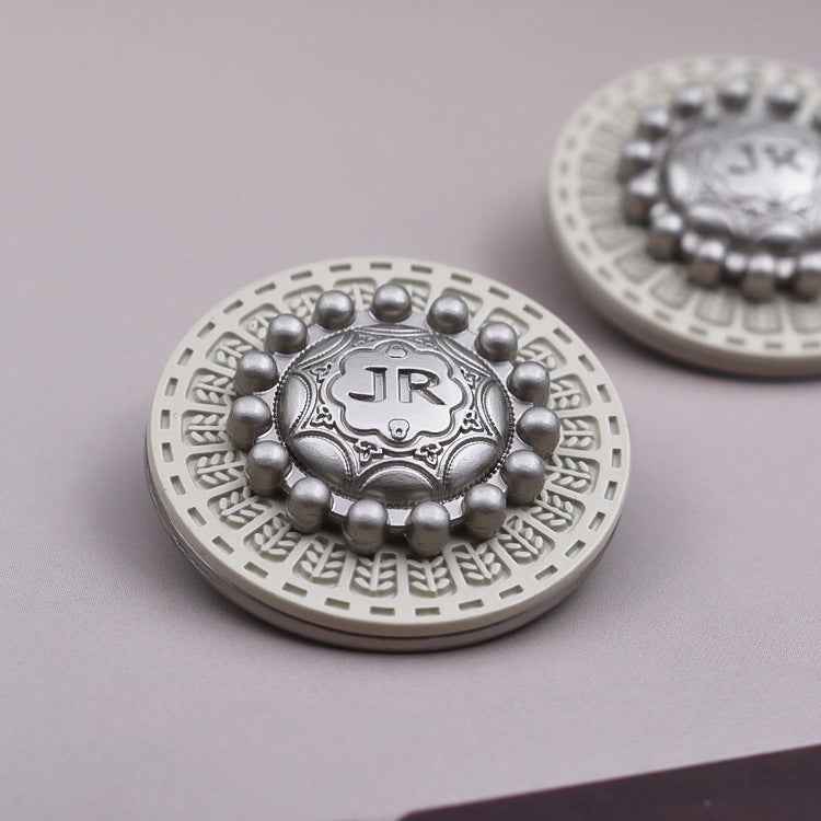 25mm Round Vintage British Gold White Black Metal Shank Buttons 10pcs