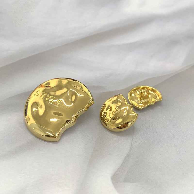 Vintage Semi-Circular Metal Shank Buttons 48pcs (18mm/20mm/35mm)