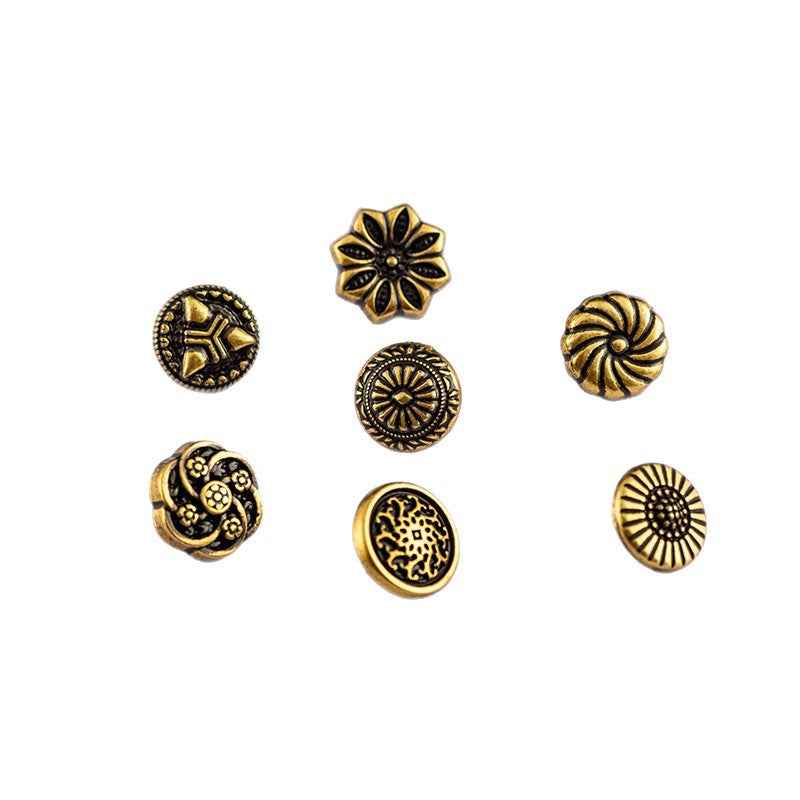 10mm Chinese Style Antique Bronze Zinc Alloy Shirt Buttons - 70pcs