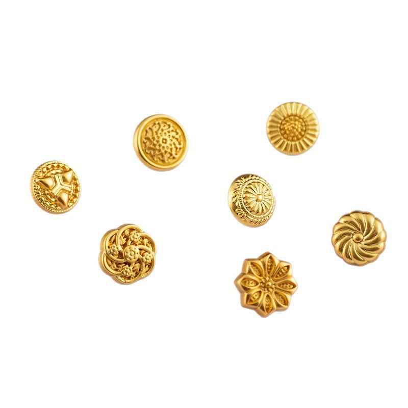 10MM Vintage Chinese Style Gold Zinc Alloy Shirt Buttons 70pcs