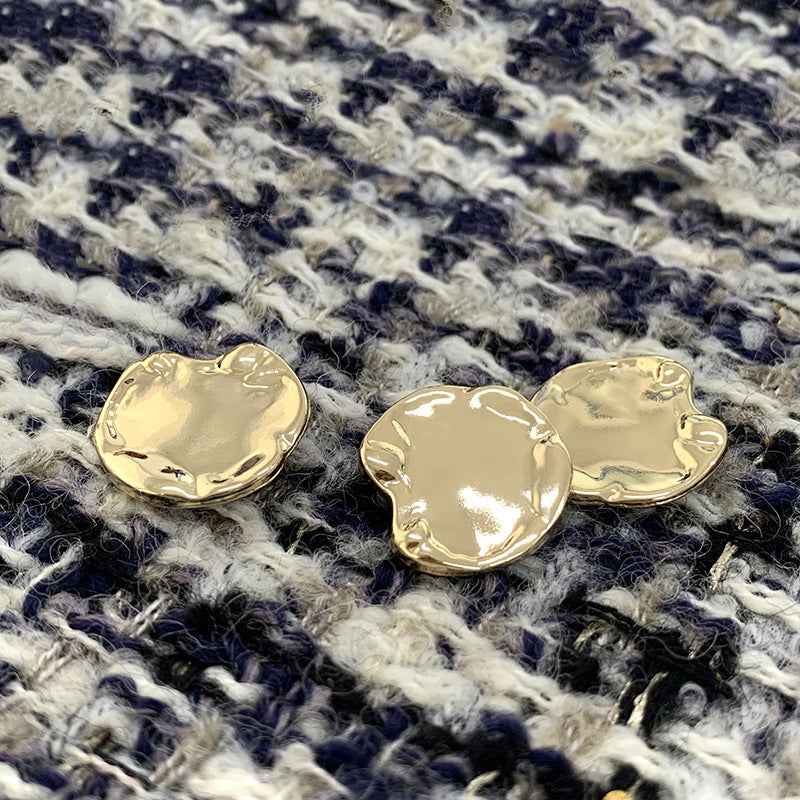 18mm/21mm/23mm Slim Irregular Metal Hand-Sewn Buttons 48 Pack(3 Colors)