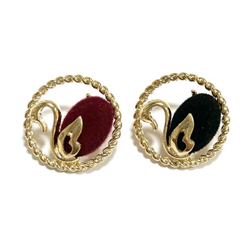 23MM Hul Guld Kant Blomstret Svane Fløjl Metal Skaft Knapper 6stk