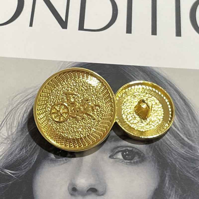 Vintage Gold Silver Carriage Metal Shank Buttons - French Chic 48pcs