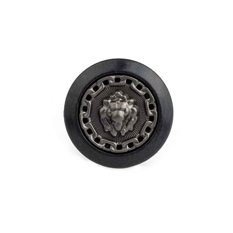 Round Lion Resin-Metal Combo Buttons 40pcs for Outerwear Sweaters
