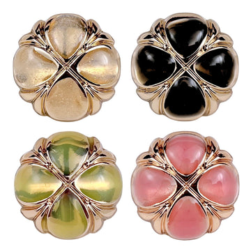 Bouton en métal à tige en forme de trèfle en gelée colorée 18/23mm 10pcs