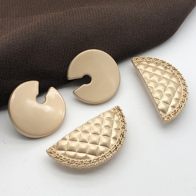 25/37mm Pac-Man/Půlkruh Písek Zlaté Kovové Knoflíky 10ks
