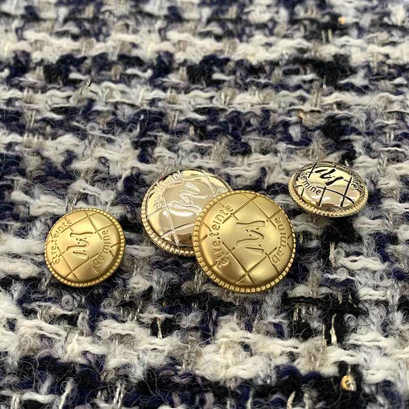 M-Letter Circle Metal Hand-Sewn Buttons 48pcs (15mm/18mm/21mm/23mm)