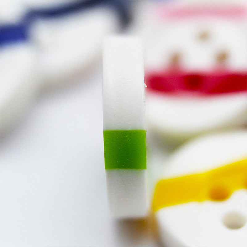 Rainbow Striped Round 4-Hole Resin Buttons for Kids' Crafts 100pcs