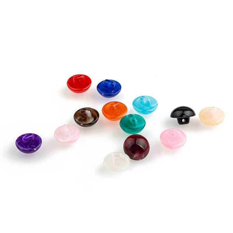 12mm Acrylic Colorful Mushroom Buttons with Shank - 240pcs